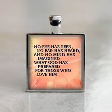 No eye has seen Corinthians 2:9 Bible Quote - Catholic Medal 25mm Pendant. NEW picture