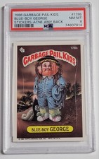 1986 Topps Garbage Pail Kids GPK Blue-Boy George Puzzle Back #178b PSA 8 Nm-Mt  picture