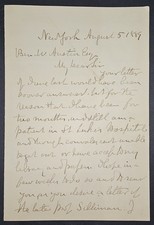 Thomas Sterry Hunt ALS on Silliman, Science, and Authorship from Hospital, 1889 picture