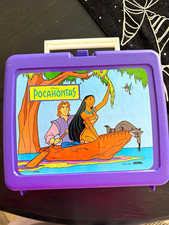 Vintage 1995 Disney Pocahontas Purple Lunchbox w/ Complete Thermos picture
