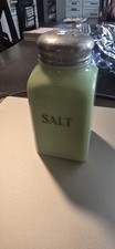 Vintage McKee Green Jadeite Glass Salt Shaker 1940s picture