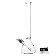 18in Glass Bong 6mm Thick Heavy Glass Pipe Classic Clear Water Hookah 14mm Bowl picture