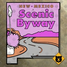 New Mexico Scenic Byway highway marker road sign 1990s 2000s sunset rocks 16x18 picture