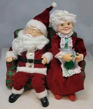 Vintage Animated “ Snoring SANTA & Knitting Mrs. Claus” Musical & Moves Tested  picture