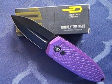 🔥 BESTECH - QUQU EDC Folding Knife w/ 14C28N Blade & Purple Aluminum Handle  picture