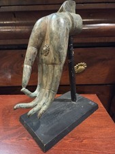 Vintage Thai Bronze Buddhist Sculpture Hand Vitarka Mudra Mounted On Wood  picture