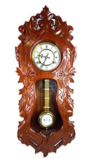 Vintage Heavily Carved 31 Day Pendulum Key Regulator Wall Clock Fully Serviced picture