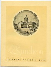 Missouri Athletic Club 1958 Menu St Louis Courthouse 1962 picture