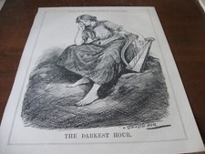 1922 Original POLITICAL CARTOON - ERIN w Broken HARP Ireland Irish DARKEST HOUR picture