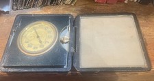 Antique Roman Mayer Swiss Travel Clock 8 Day In Leather Case picture