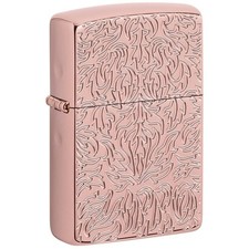 Zippo Windproof Lighter Armor Carved Design Heavy-Walled Finish Rose Gold 49703 picture