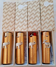 RARE VTG 4 BRASS NAPIER ELEPHANT & DONKEY LIGHTERS IN ORIGINAL BOXES 3