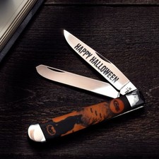 CASE XX KNIVES HALLOWEEN 2026 COLOR INFUSION TRAPPER BLACK CAT KNIFE 13365 picture