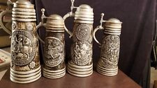 RARE Vintage GERZ Family Crest/Jousting Knights 4-Stein Set picture