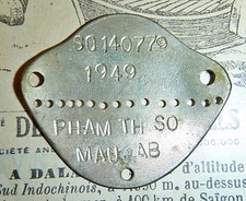 1949 FRENCH FOREIGN LEGION - Indochina War - DOG TAG # 144 779 - VIETNAM - 40 picture