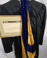 1970 Kent State PhD Regalia Gown Hood Strom Thurmond Telegram James Banks picture