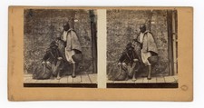 Original Stereoview Photo Algeria 1862 North Africa Two Men on Street picture