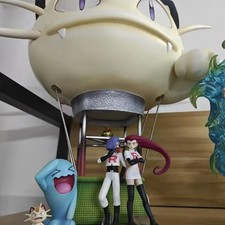 Team Rocket Meowth Wobbuffet 40cm Hot Air Balloon Anime Figure Collectible Model picture