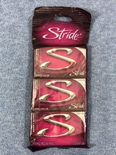 Vtg Multi-Pack 3X New Sealed  STRIDE SWEET BERRY  Sugarfree Gum - 42 Pieces picture