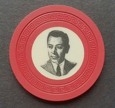 RAREST LANSKY MAFIA 1950's GEORGE RAFT PORTRAIT PLANE $5 CAPRI CASINO CHIP picture