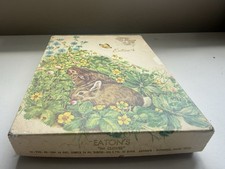 Vintage Eaton’s In Clover Stationery Box Rabbits Bunny Floral Empty Box picture