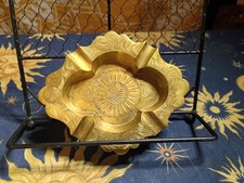vintage brass etched ashtray made in india picture