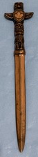 Vintage Canadian Totem‑Pole Letter Opener – Cast Metal – Mid‑Century picture