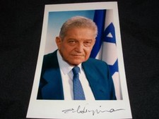 Israel Ezer Weizman Auto Signed 4x6 Photo RARE C picture