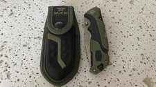 BUCK 659 USA Pursuit Large Folding Pocket Knife Lockback Green&Black Plain Blade picture