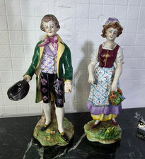 Antique Capodimonte Porcelain Figurine couple, 7.5' High. picture