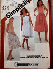 1982 Simplicity Pattern No. 5442 Misses back-wrap V-back sundress Sz 10-12-14 picture