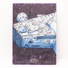 2025 Topps Chrome Star Wars Galaxy Millennium Falcon Ryan Edwards Sketch 1/1 🔥 picture
