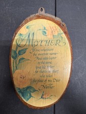 Vintage Conneaut Lake Park Souvenir Wood Sign - Mother’s Plaque picture