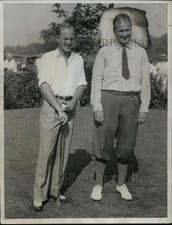 1933 Press Photo George Dunlap, Max Marston on first tee at Nat'l Amateur tourn picture