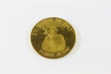 St. Joseph's Day Blessed Gilt Bronze Medal 1967 Italian Cultural Society New Orl picture