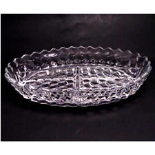 Vintage Fostoria Crystal American Clear Oval Divided Dish picture