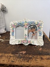 Vintage Cottage Core Style Grandma Core Photo Frame Roses Tabletop 2 Windows Nib picture
