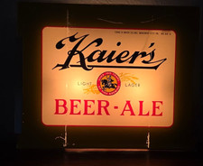 Vintage 1950s Kaiers Beer Lighted Sign Light Lager Mahanoy City PA Neon Products picture