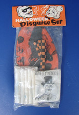 VTG 1950's New Old Stock Halloween Disguise Kit Made In Japan Novelty Paper Mask picture