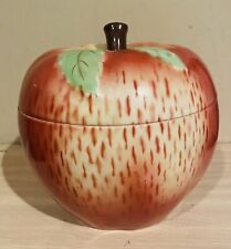 Vintage Czechoslovakian Ceramic Red Apple Cookie Jar picture