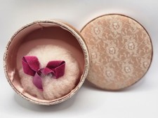 Vintage Pink Powder Puff Satin & Lace Box 929 picture