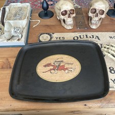 VINTAGE 1976 COUROC HEADLESS HORSEMAN HALLOWEEN TRAY picture