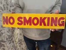 VINTAGE LARGE NO SMOKING PORCELAIN SIGN 18” x 4” picture