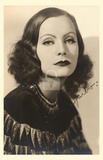 Greta Garbo -- Signed Vintage Photo Postcard Copy picture