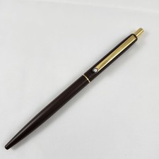 Vintage Montblanc Noblesse Slimline Brown/Gold Ballpoint Pen - Engraved - WORKS picture