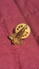 NASA Space Shuttle 3D Gold Tone Lapel Hat Tie Pin picture
