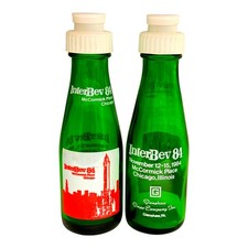 Glenshaw Salt & Pepper Shakers InterBev 84 Glass Company Green Vintage Souvenir picture