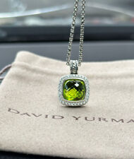 DAVID YURMAN Albion Sterling Silver 11mm Peridot Pave Diamond  Necklace 18 In picture