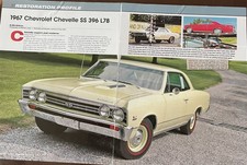1967 CHEVROLET CHEVELLE SS 396 RESTORATION 6 pg Article - YELLOW picture