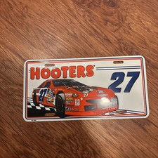 Vintage looking ALAN KULWICKI HOOTERS Racing Team - 7 License Plate 1980s picture